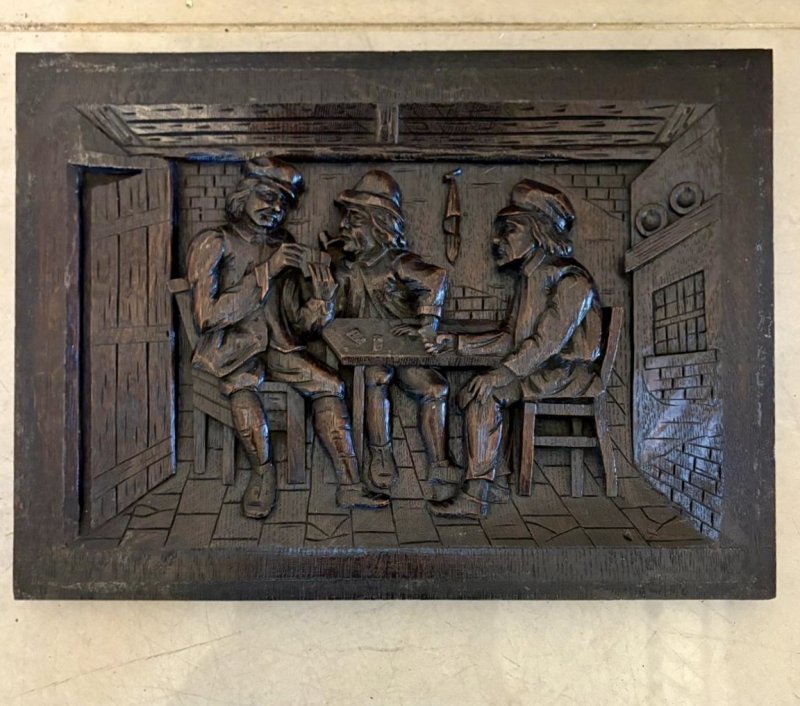 Set of Nine Antique Victorian Hand-Carved Oak Panels